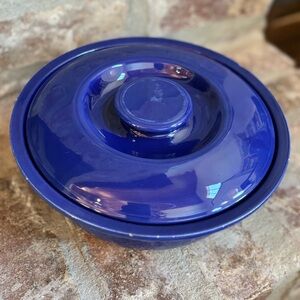 Fiesta Kitchen Kraft USA Lidded Casserole Dish Cobalt Blue READ